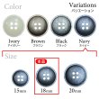 画像3: 樹脂ボタン マットライン【ネイビー】18mm 8個入 丸型 四つ穴 シンプル 手芸 服飾 付け替え きらきらぷんぷん丸 B-1621 (3)