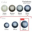 画像3: 樹脂ボタン マットライン【ネイビー】20mm 6個入 丸型 四つ穴 シンプル 手芸 服飾 付け替え きらきらぷんぷん丸 B-1622 (3)
