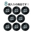 画像4: レザー調ボタン【ブラック】20mm 8個入 四つ穴 ステッチ風 丸型 手芸 服飾 付け替え きらきらぷんぷん丸 B-1625 (4)
