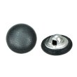 画像1: くるみボタン レザー調【ブラック】15mm 10個入 丸型 足つき シボ感 手芸 服飾 付け替え きらきらぷんぷん丸 B-1629 (1)
