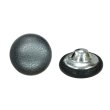 画像1: くるみボタン レザー調【ブラック】18mm 8個入 丸型 足つき シボ感 手芸 服飾 付け替え きらきらぷんぷん丸 B-1630 (1)