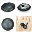 画像5: くるみボタン レザー調【ブラック】20mm 6個入 丸型 足つき シボ感 手芸 服飾 付け替え きらきらぷんぷん丸 B-1631 (5)