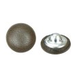 画像1: くるみボタン レザー調【ダークブラウン】15mm 10個入 丸型 足つき シボ感 手芸 服飾 付け替え きらきらぷんぷん丸 B-1632 (1)
