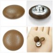 画像5: くるみボタン レザー調【ブラウン】15mm 10個入 丸型 足つき シボ感 手芸 服飾 付け替え きらきらぷんぷん丸 B-1635 (5)