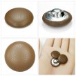 画像5: くるみボタン レザー調【ブラウン】20mm 6個入 丸型 足つき シボ感 手芸 服飾 付け替え きらきらぷんぷん丸 B-1637 (5)