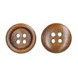画像1: ウッドボタン【ブラウン】15mm 10個入 丸型 四つ穴 ラウンドリム 木製 手芸 服飾 付け替え きらきらぷんぷん丸 B-1659 (1)