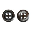 画像1: ウッドボタン【ダークブラウン】11.5mm 15個入 丸型 四つ穴 ラウンドリム 木製 手芸 服飾 付け替え きらきらぷんぷん丸 B-1662 (1)