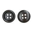 画像1: ウッドボタン【ダークブラウン】15mm 10個入 丸型 四つ穴 ラウンドリム 木製 手芸 服飾 付け替え きらきらぷんぷん丸 B-1663 (1)