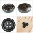 画像5: ウッドボタン【ダークブラウン】15mm 10個入 丸型 四つ穴 ラウンドリム 木製 手芸 服飾 付け替え きらきらぷんぷん丸 B-1663 (5)