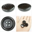 画像5: ウッドボタン【ダークブラウン】20mm 6個入 丸型 四つ穴 ラウンドリム 木製 手芸 服飾 付け替え きらきらぷんぷん丸 B-1665 (5)