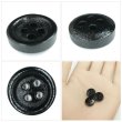 画像5: ウッドボタン【ブラック】11.5mm 15個入 丸型 四つ穴 ラウンドリム 木製 手芸 服飾 付け替え きらきらぷんぷん丸 B-1666 (5)