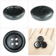 画像5: ウッドボタン【ブラック】18mm 8個入 丸型 四つ穴 ラウンドリム 木製 手芸 服飾 付け替え きらきらぷんぷん丸 B-1668 (5)