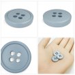 画像5: 樹脂ボタン【グレー】15mm 10個入 丸型 四つ穴 ラウンドリム 手芸 付け替え きらきらぷんぷん丸 B-1671 (5)