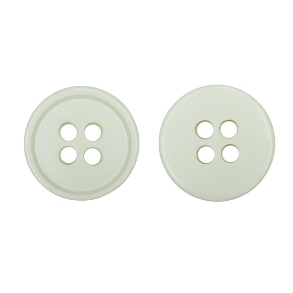 画像1: 樹脂ボタン【アイボリー】11.5mm 15個入 丸型 四つ穴 ラウンドリム 手芸 付け替え きらきらぷんぷん丸 B-1678 (1)