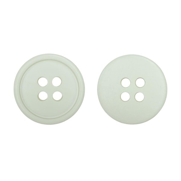 画像1: 樹脂ボタン【アイボリー】15mm 10個入 丸型 四つ穴 ラウンドリム 手芸 付け替え きらきらぷんぷん丸 B-1679 (1)