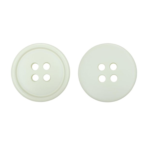 画像1: 樹脂ボタン【アイボリー】18mm 8個入 丸型 四つ穴 ラウンドリム 手芸 付け替え きらきらぷんぷん丸 B-1680 (1)