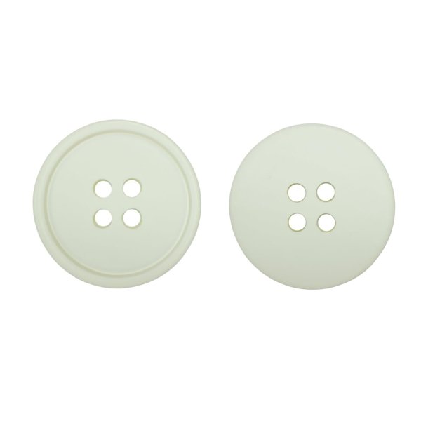 画像1: 樹脂ボタン【アイボリー】20mm 6個入 丸型 四つ穴 ラウンドリム 手芸 付け替え きらきらぷんぷん丸 B-1681 (1)