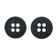 画像1: 樹脂ボタン【ブラック】11.5mm 15個入 丸型 四つ穴 ラウンドリム 手芸 付け替え きらきらぷんぷん丸 B-1682 (1)