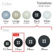 画像3: 樹脂ボタン【ブラック】15mm 10個入 丸型 四つ穴 ラウンドリム 手芸 付け替え きらきらぷんぷん丸 B-1683 (3)