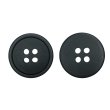 画像1: 樹脂ボタン【ブラック】18mm 8個入 丸型 四つ穴 ラウンドリム 手芸 付け替え きらきらぷんぷん丸 B-1684 (1)