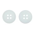 画像1: 樹脂ボタン【ホワイト】15mm 10個入 丸型 四つ穴 ラウンドリム 手芸 付け替え きらきらぷんぷん丸 B-1687 (1)