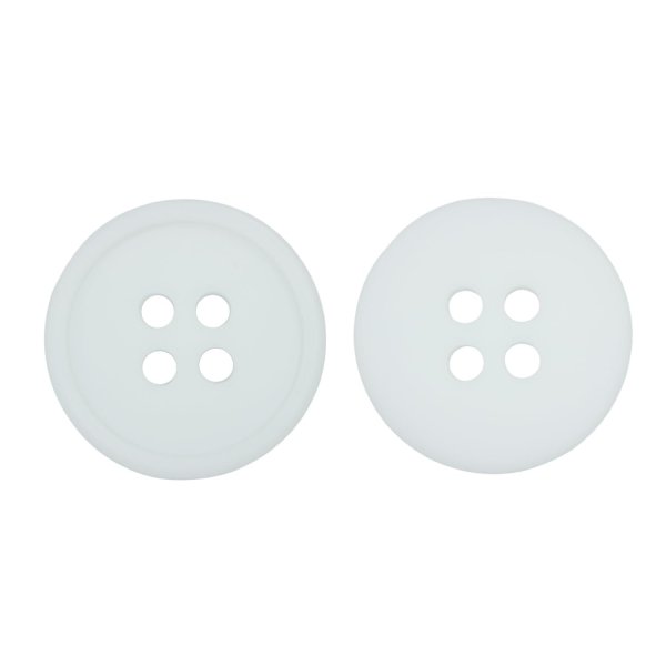 画像1: 樹脂ボタン【ホワイト】18mm 8個入 丸型 四つ穴 ラウンドリム 手芸 付け替え きらきらぷんぷん丸 B-1688 (1)