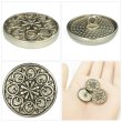 画像6: フラワーメタルボタン アンティーク調【ブロンズ】20mm 6個入 丸型 足つき 花柄 手芸 服飾 きらきらぷんぷん丸 B-1710 (6)