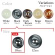画像3: 樹脂ボタン 皿型【ブラック】10mm 15個入 丸型 二つ穴 マット 手芸 服飾 付け替え きらきらぷんぷん丸 B-1733 (3)