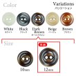画像3: 樹脂ボタン 皿型【ダークブラウン】12mm 10個入 丸型 二つ穴 マット 手芸 服飾 付け替え きらきらぷんぷん丸 B-1736 (3)
