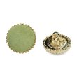 画像1: フロッキーボタン【グリーン】12.5mm 10個入 丸型 足つき ゴールド縁 手芸 服飾 付け替え きらきらぷんぷん丸 B-1765 (1)