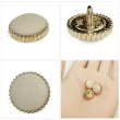 画像5: フロッキーボタン【ベージュ】12.5mm 10個入 丸型 足つき ゴールド縁 手芸 服飾 付け替え きらきらぷんぷん丸 B-1766 (5)