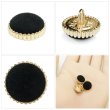 画像5: フロッキーボタン【ブラック】12.5mm 10個入 丸型 足つき ゴールド縁 手芸 服飾 付け替え きらきらぷんぷん丸 B-1767 (5)