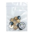 画像7: フロッキーボタン【ネイビー】12.5mm 10個入 丸型 足つき ゴールド縁 手芸 服飾 付け替え きらきらぷんぷん丸 B-1768 (7)