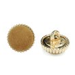 画像1: フロッキーボタン【ブラウン】12.5mm 10個入 丸型 足つき ゴールド縁 手芸 服飾 付け替え きらきらぷんぷん丸 B-1769 (1)