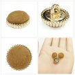 画像5: フロッキーボタン【ブラウン】12.5mm 10個入 丸型 足つき ゴールド縁 手芸 服飾 付け替え きらきらぷんぷん丸 B-1769 (5)