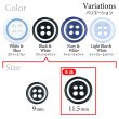 画像3: 四つ穴樹脂ボタン【ブラック&ホワイト】11.5mm 10個入 丸型 ツートン 手芸 服飾 付け替え きらきらぷんぷん丸 B-1773 (3)