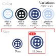 画像3: 四つ穴樹脂ボタン【ネイビー&ホワイト】11.5mm 10個入 丸型 ツートン 手芸 服飾 付け替え きらきらぷんぷん丸 B-1775 (3)