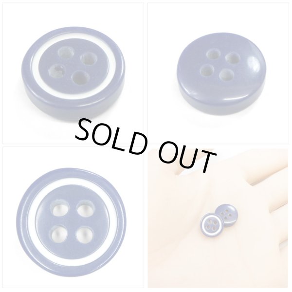 画像5: 四つ穴樹脂ボタン【ネイビー&ホワイト】11.5mm 10個入 丸型 ツートン 手芸 服飾 付け替え きらきらぷんぷん丸 B-1775 (5)