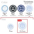 画像3: 四つ穴樹脂ボタン【ライトブルー&ホワイト】11.5mm 10個入 丸型 ツートン 手芸 服飾 付け替え きらきらぷんぷん丸 B-1777 (3)