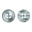 画像1: シェル調樹脂ボタン【グレー】12.5mm 12個入 丸型 四つ穴 くぼみデザイン 手芸 服飾 付け替え きらきらぷんぷん丸 B-1792 (1)