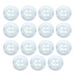 画像1: 樹脂ボタン シェル調【ホワイト】11.5mm 15個入 丸型 四つ穴 クリアリム 手芸 服飾 付け替え きらきらぷんぷん丸 B-1798 (1)