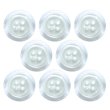 画像1: 樹脂ボタン シェル調【ホワイト】18mm 8個入 丸型 四つ穴 クリアリム 手芸 服飾 付け替え きらきらぷんぷん丸 B-1800 (1)