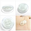 画像5: 樹脂ボタン シェル調【ホワイト】18mm 8個入 丸型 四つ穴 クリアリム 手芸 服飾 付け替え きらきらぷんぷん丸 B-1800 (5)