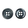画像1: 樹脂ボタン マーブル調【ブラック】15mm 10個入 四つ穴 リムあり 手芸 服飾 付け替え きらきらぷんぷん丸 B-1821 (1)
