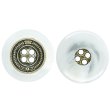 画像1: メタル装飾ボタン【ホワイト】16mm 8個入 丸型 4穴 アンティーク調 手芸 服飾 付け替え きらきらぷんぷん丸 B-1825 (1)