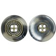 画像1: メタル装飾ボタン【ブラック】16mm 8個入 丸型 4穴 アンティーク調 手芸 服飾 付け替え きらきらぷんぷん丸 B-1829 (1)