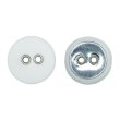 画像1: 布張りボタン 二つ穴【ホワイト】15mm 10個入 丸型 裁縫 手芸 服飾 付け替え きらきらぷんぷん丸 B-1859 (1)