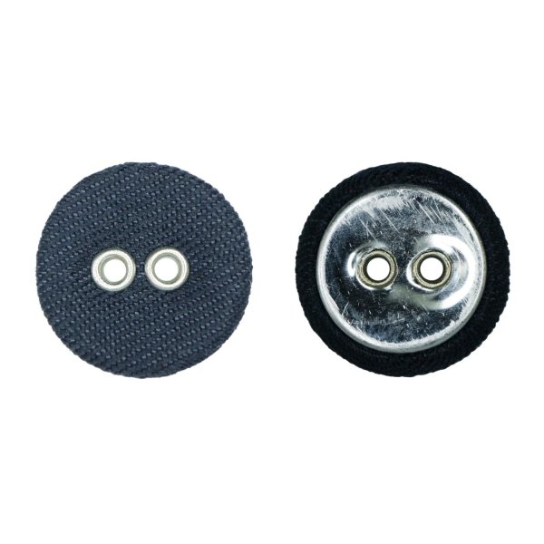 画像1: 布張りボタン 二つ穴【ネイビー】15mm 10個入 丸型 裁縫 手芸 服飾 付け替え きらきらぷんぷん丸 B-1862 (1)