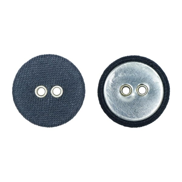 画像1: 布張りボタン 二つ穴【ネイビー】18mm 8個入 丸型 裁縫 手芸 服飾 付け替え きらきらぷんぷん丸 B-1863 (1)