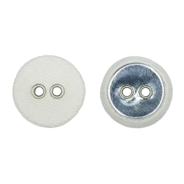 画像1: 布張りボタン 二つ穴【ベージュ】15mm 10個入 丸型 裁縫 手芸 服飾 付け替え きらきらぷんぷん丸 B-1868 (1)